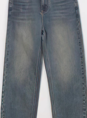 朵以2024冬季新款磨毛植绒休闲牛仔阔腿裤39DD211027原349