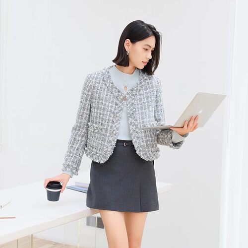 朵以2025春季新款正品小香风外套显瘦百搭40DC447028原489