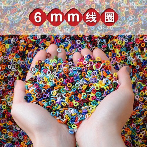 6mm线圈diy手链配件材料彩色菠萝结线圈红绳手工手绳编绳环配饰