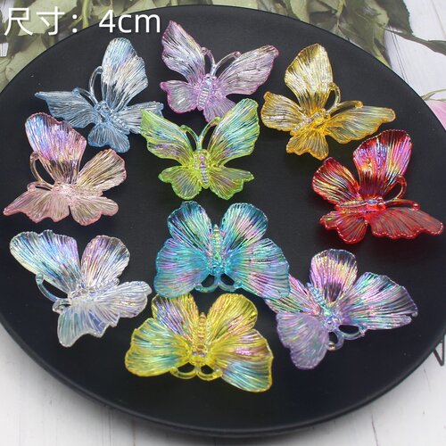 无孔新款镀彩4cm仿真diy手工挂件