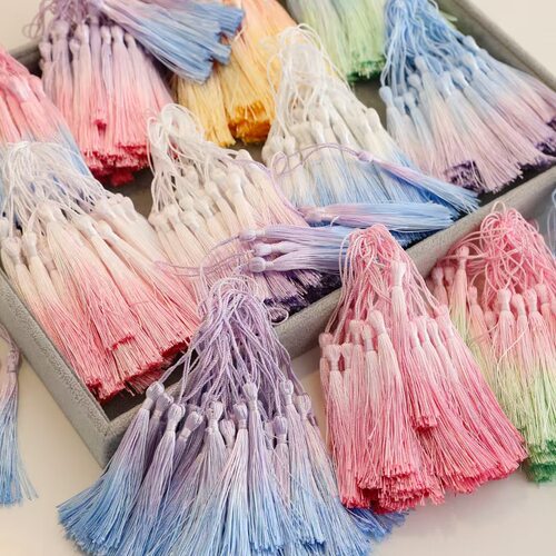 手染中国双色流苏挂饰渐变穗子