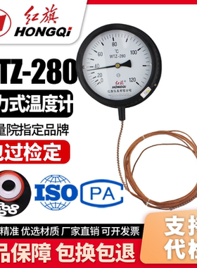 厂家直销 红旗牌仪表 WTZ-280压力式温度计 液体蒸汽气体测温