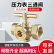 表阀 全铜高压加厚压力表三通旋塞锅炉铜考克带排气孔4分 M20x1.5