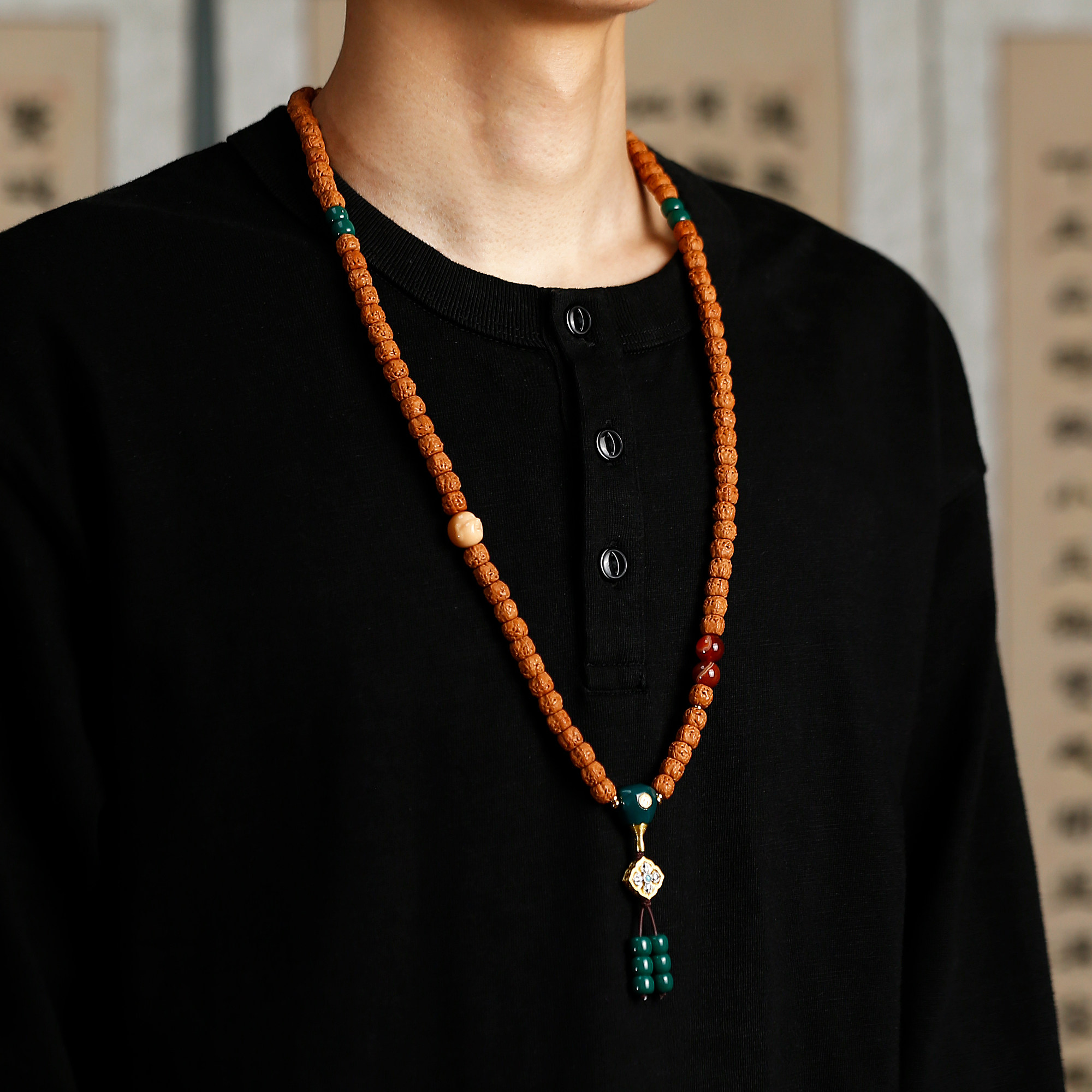 三日红佛手小金刚菩提子手串天然原籽藏切佛念珠玛瑙文玩男女配饰