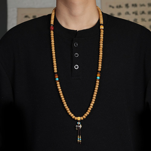 星月菩提子盘玩挂脖佛珠项链正品