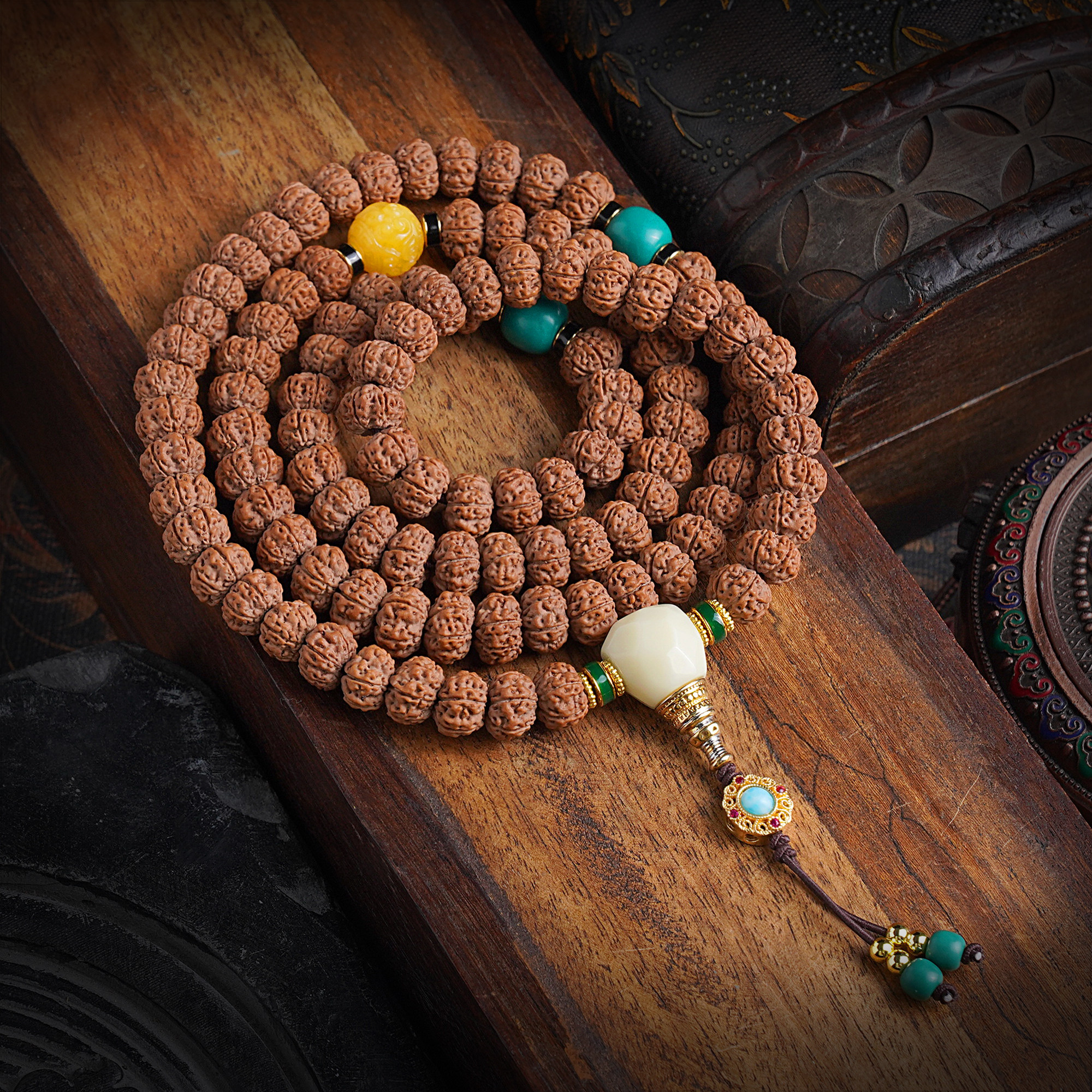 一代老树王小金刚菩提子原籽矮桩佛念珠文玩手持配饰蜜蜡男女手串