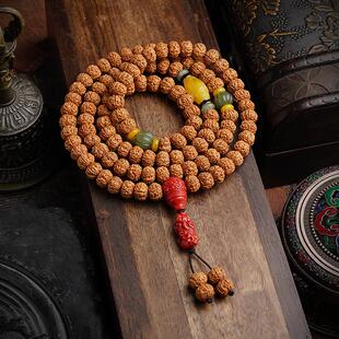 小金刚菩提子手串男女108佛珠戴脖子的项链精品配饰貔貅朱砂吊坠