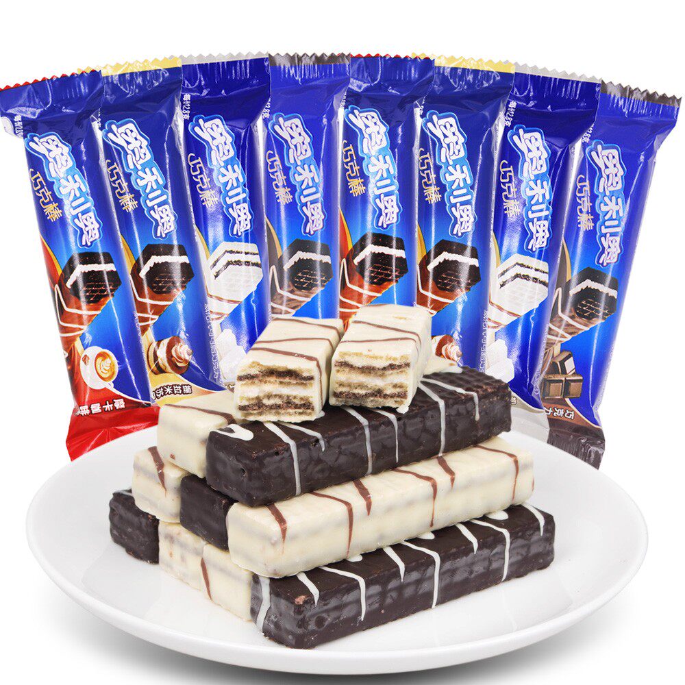 亿滋奥利奥巧克力棒500g散称装威化饼干夹心办公休闲零食奶白
