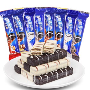 亿滋奥利奥巧克力棒500g散称装威化饼干夹心办公休闲零食奶白
