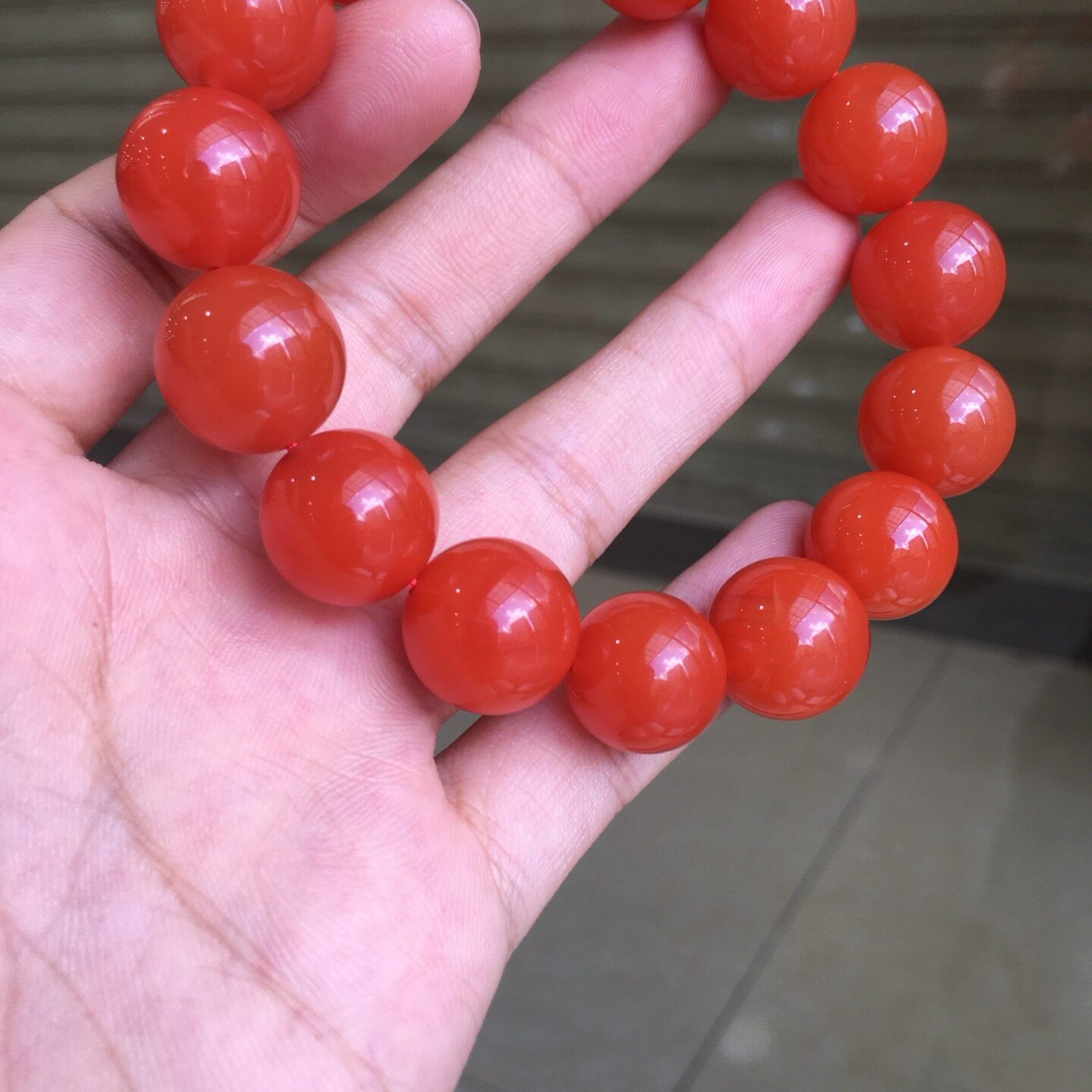 天然南红玛瑙冰红手串河湾料单圈百搭时原矿手链