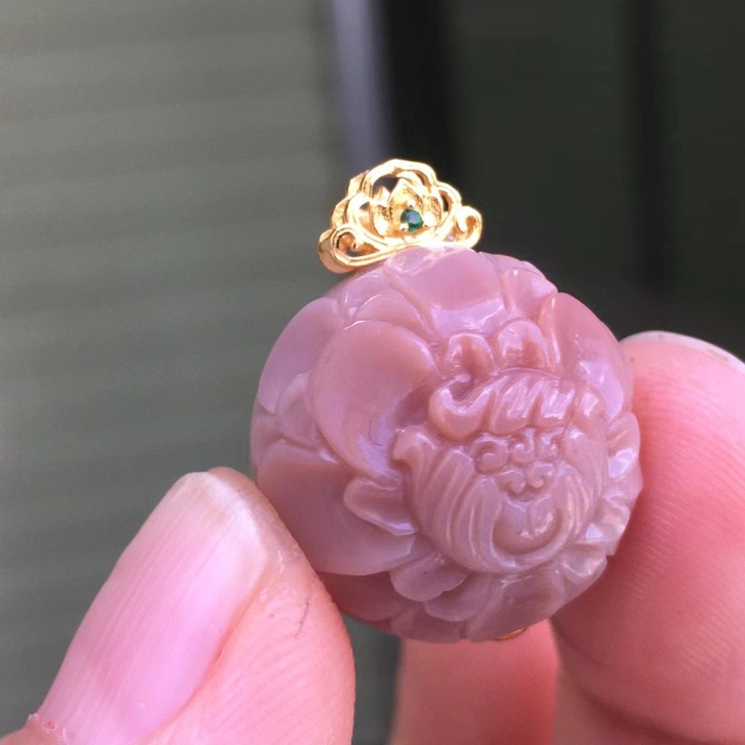 南红玛瑙吊坠戒指套装18k金镶嵌吊坠戒指