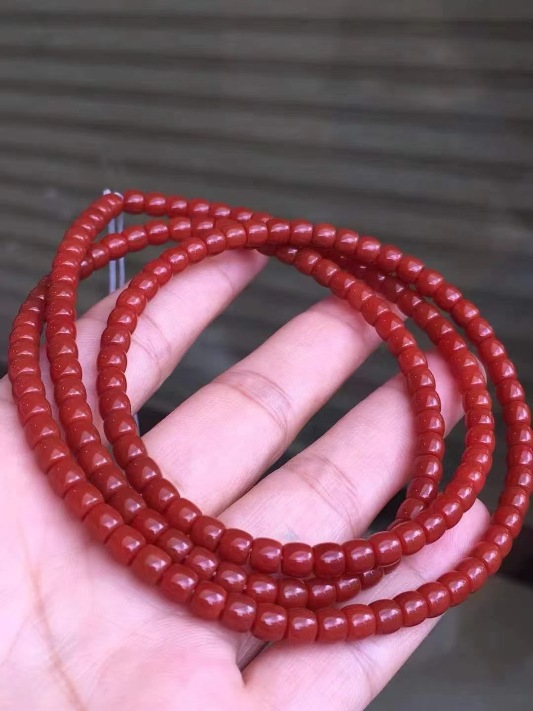 南红玛瑙手串手链瓦西料柿子红老型药片玫瑰红佛珠手串吊坠