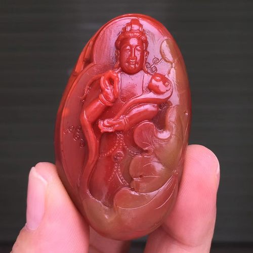 南红玛瑙吊坠戒指套装18k金镶嵌吊坠戒指