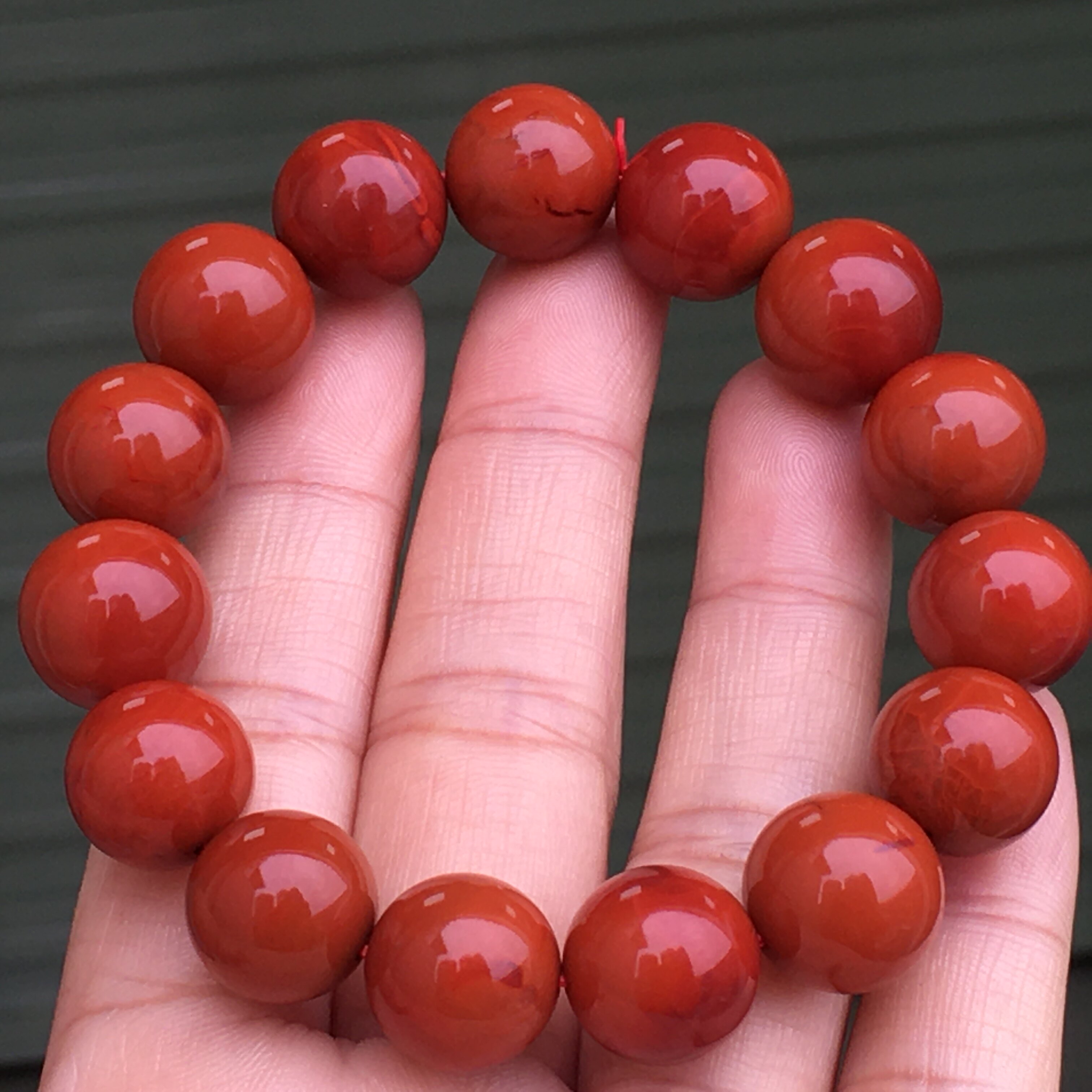 南红玛瑙手串手链瓦西料柿子红佛珠满色满肉雕刻龙龟手串