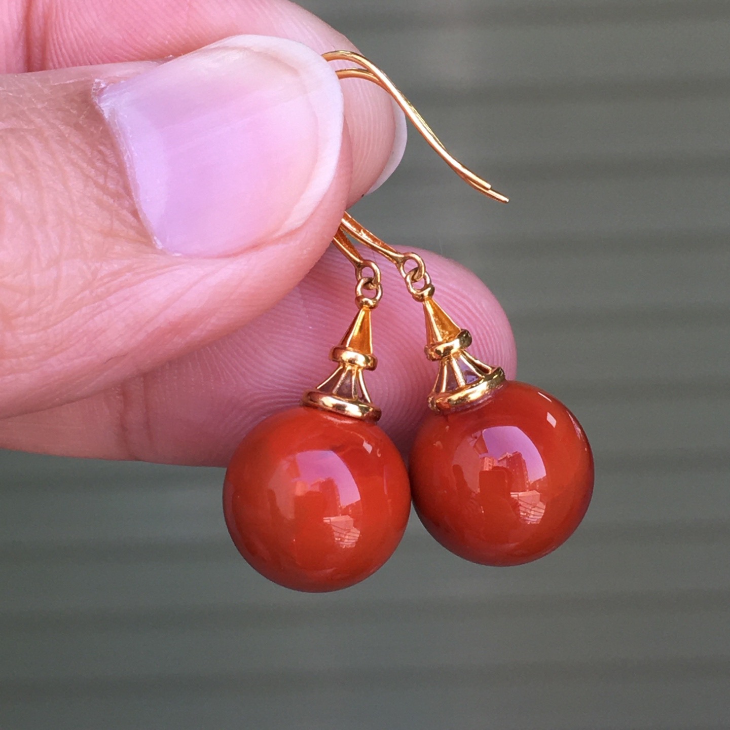 南红玛瑙耳饰女纯银红色耳环新中式耳坠新款耳钉本运年生日礼物