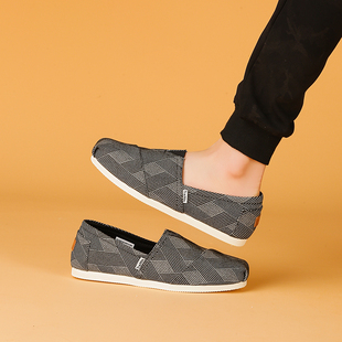 夏季 时尚 新款 帆布鞋 Tt&Mm 一脚蹬平底休闲百搭透气单鞋 汤姆斯男鞋