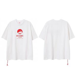 BEAMS JAPAN 26SS马年限定日系红绳休闲情侣宽松短袖圆领T恤男潮