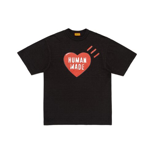 HUMAN MADE SS26 落肩宽松红心Logo短袖圆领T恤 男女同款