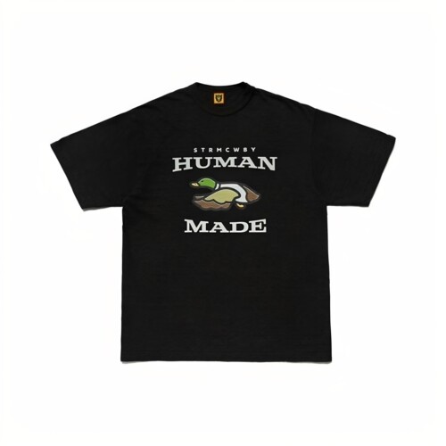 HUMAN MADE SS26 纯棉上衣 飞鸭字母印花鸭子短袖T恤 男女同款