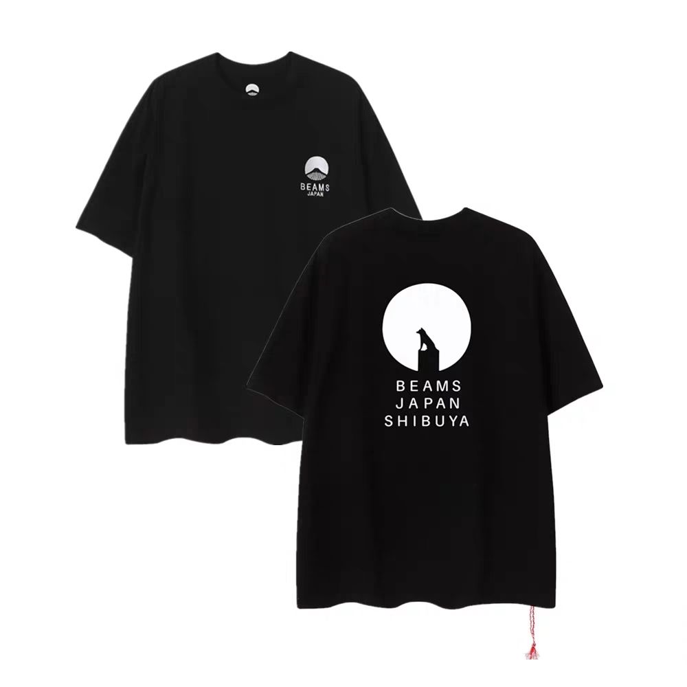 现货BEAMS JAPAN 日产小红绳经典定番富士山宽松短袖纯棉T恤图片