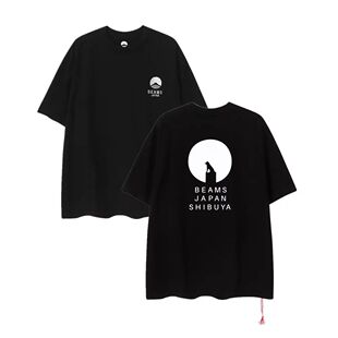 现货BEAMS JAPAN 日产小红绳经典定番富士山宽松短袖纯棉T恤