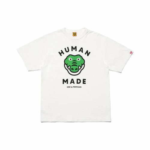HUMAN MADE SS26 胸前鳄鱼印花Logo圆领套头宽松短袖T恤男女同款