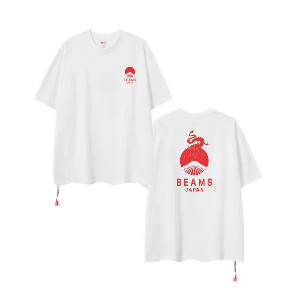 BEAMS JAPAN BEER BEAR 日系红绳趣味小熊喝啤酒 男女短袖T恤纯棉