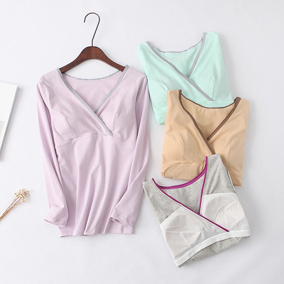 交叉哺乳上衣孕妇前后大码月子服