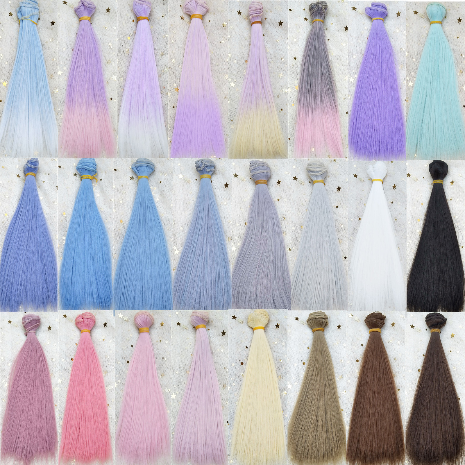 高温丝发排假发材料20厘米发帘