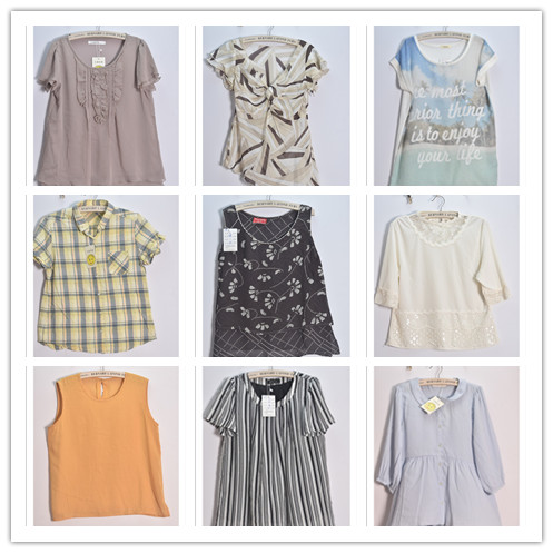 直筒复古纽扣短袖雪纺巴洛克衬衫