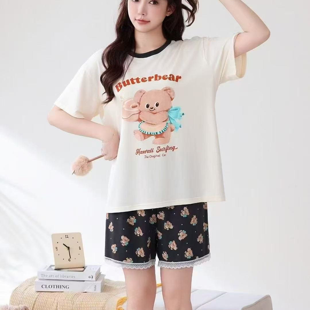 网红爆款梵熙语女纯棉家居服套装