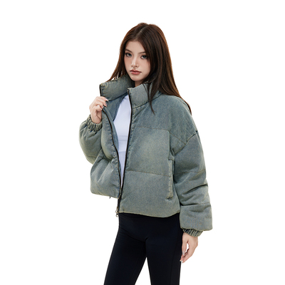 SDDANEROG 水洗牛仔短款立领90白鸭绒羽绒服保暖冬季外套上衣