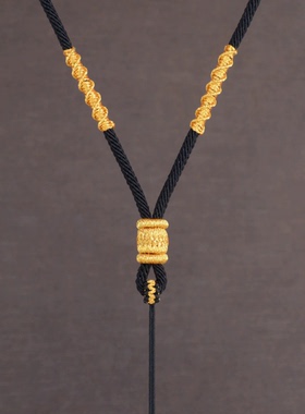 黑色项链绳吊坠挂绳黄金翡翠玉坠无事牌挂件绳八宝盘吊坠绳挂坠绳