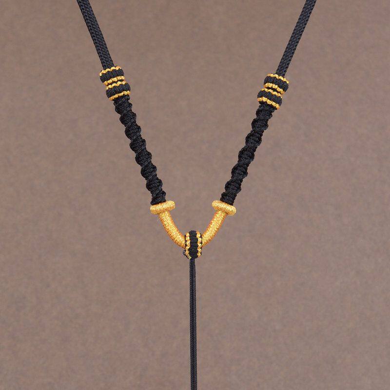 高端手工编织挂脖项链吊坠挂绳貔貅翡翠玉佩玉佛脖子男女挂件绳子