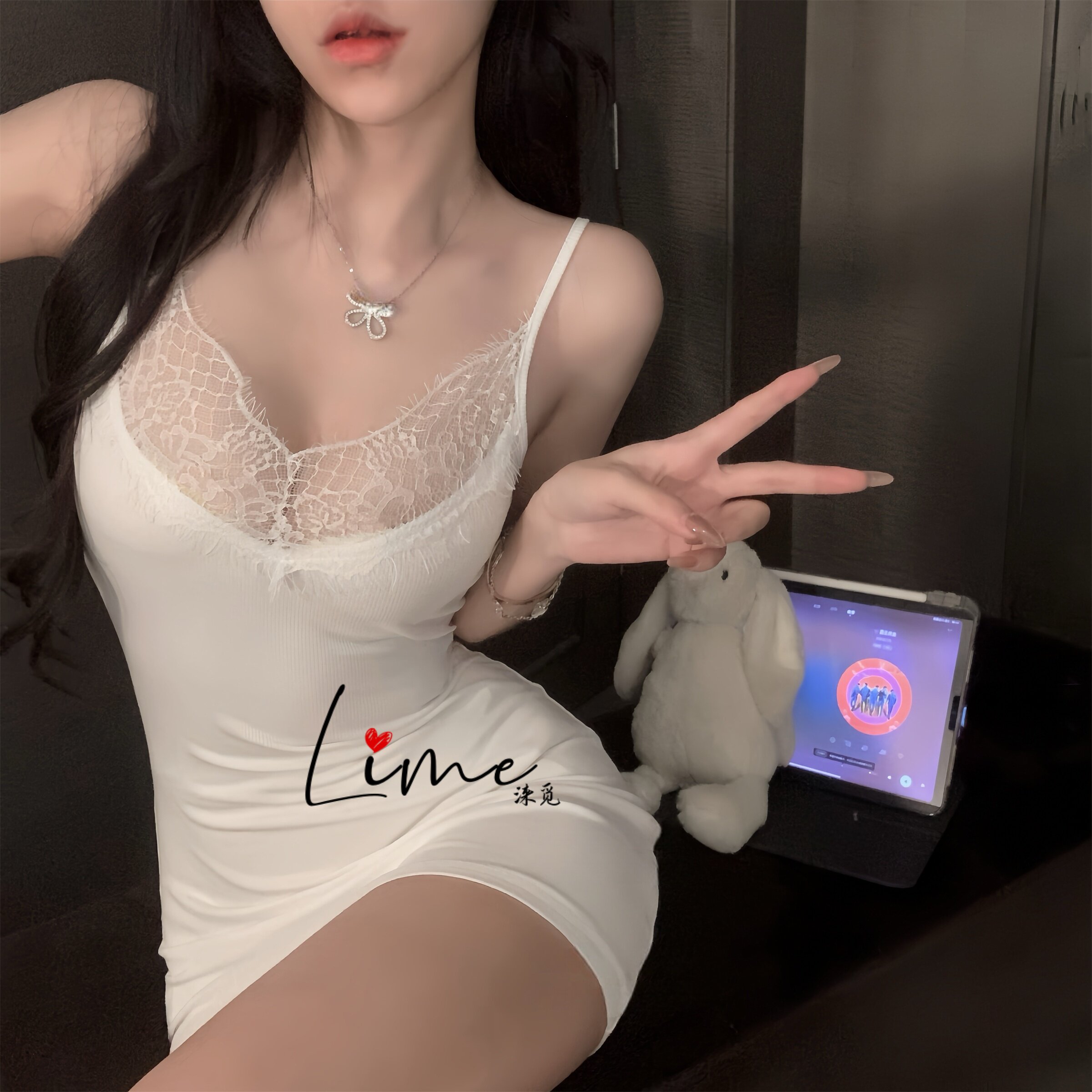 limei涞觅月光恋人辣妹风裙子吊带蕾丝紧身包臀连衣裙性感睡裙