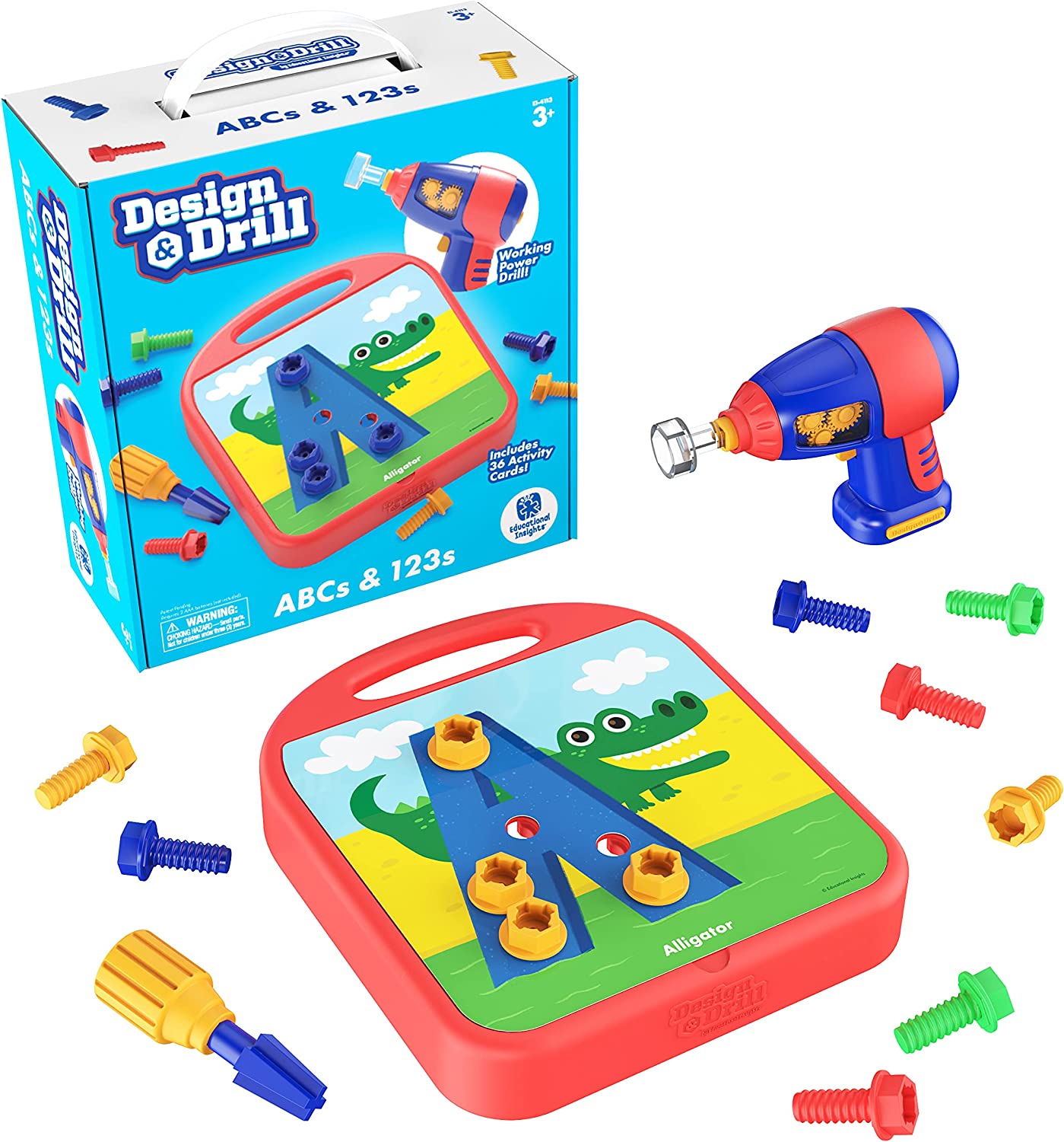 Educational Insights宝宝儿童电钻螺丝套装拼装益智男女孩玩具