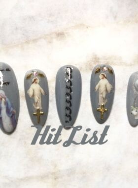 Hit List独家原创灰调日系假指甲贴片新款环保穿戴指甲彩妆指甲