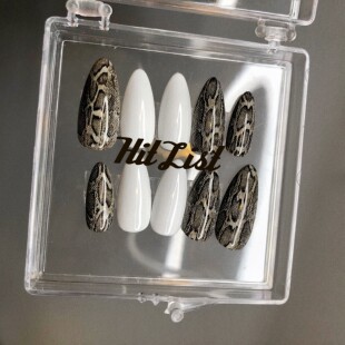 美甲成品欧美蛇纹小红书ins风定制假指甲贴片 HitList辣妹穿戴式