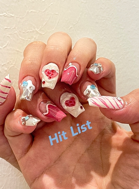HITLIST充满少女感粉色多巴胺穿戴甲甲片日系甜美彩妆指甲