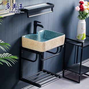 复古阳台小型洗手盆卫生间洗漱台简易小户型支R架陶瓷挂墙式洗脸
