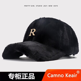 Camno Keair官网CK2-22022毛毛帽子女棒球帽男硬顶兔毛保暖鸭舌帽