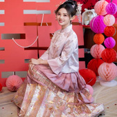 出租满庭芳 国风订婚礼服裙 女2024新中式 喜流年 粉色马面裙套装