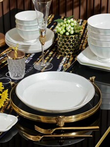 唐山骨瓷餐具微波无铅中式家用送人健康结婚乔迁海格雷皓宁骨质瓷