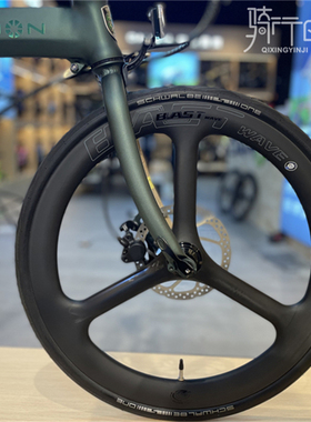 冲击波碳纤维三刀451碟刹圈刹406碳轮组大行燕鸥折叠车20寸22寸