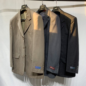 撤柜原单大码 休闲纯色条纹格子棉涤羊毛混纺复古oversize西装