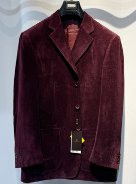 撤柜原单大码休闲男女条纹阔版商务红色丝绒款复古oversize西装