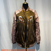 简约小众夹克 重工刺绣立体时尚 男女款 设计师立领暗紫色棒球服阔版