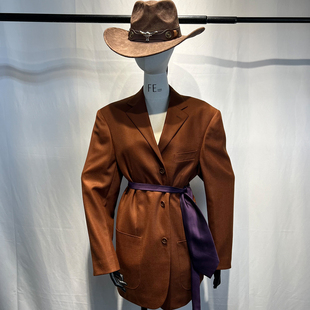 撤柜美拉德色100%羊毛纯羊毛商务休闲男女扩版复古oversize西装