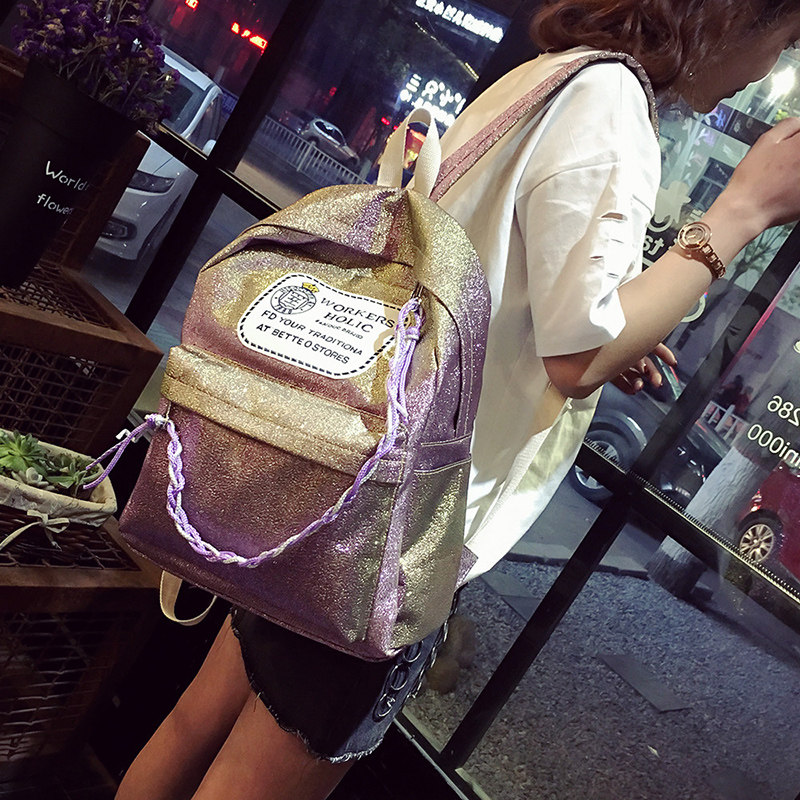 2017 new pattern laser Backpack men and women European style Gradient color knapsack fashion capacity student schoolbagin the Leather/Lady bags/Men's bag, Backpack  category - from Buy2taobao.com to provide professional Taobao agent buy service
