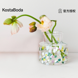 瑞典Kosta Boda彩色艺术水晶玻璃插花瓶客厅插花北欧家居 新品